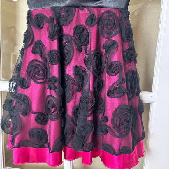 Vintage LOVE TEASE Satin Party Cocktail Dress Size 1 - Picture 3 of 10